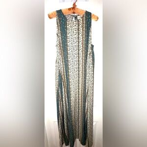 Natural Life Sleeveless Floral Panel Maxi Dress – Medium | EUC